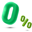 A zero percent icon